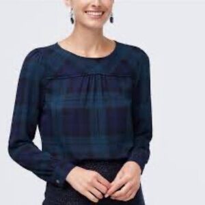Plaid J Crew long sleeved top size S